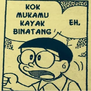 😏 Nobita Doraemon KOK
MUKAMU
KAYAK
BINATANG Nobita, Doraemon, Dessin animé, Anime, Bulle de dialogue, BD, Manga whatsapp sticker
