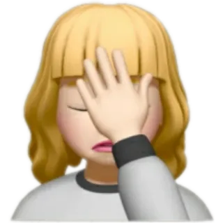 🤦‍♀ Фейспалм, Эмодзи, Светлые волосы, Женщина, Неверие, Разочарование telegram sticker