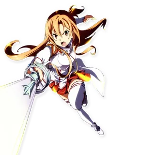 🤠 Asuna Yuuki Sword Art Online 애니메이션, 검, 소녀, 아스나, 유우키 telegram sticker