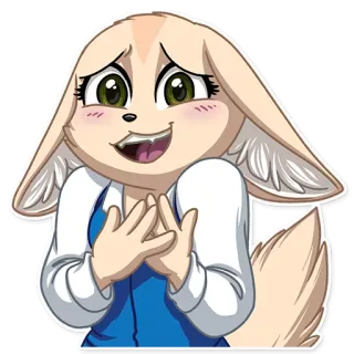 ☺️ animale, cartone animato, volpe fennec, carino, antropomorfo whatsapp sticker