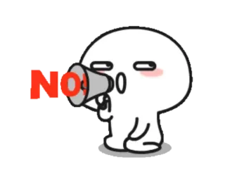 ❌ NO personaje, megáfono, no, protesta whatsapp sticker
