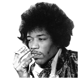 🤘 Jimi Hendrix Jimi Hendrix, musician, guitarist, smoking, portrait, music, icon telegram sticker