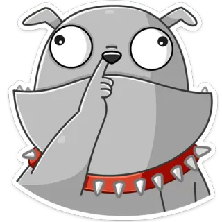 🤤 chien, chut, silence, secret, dessin animé, animal, mignon, autocollant whatsapp sticker