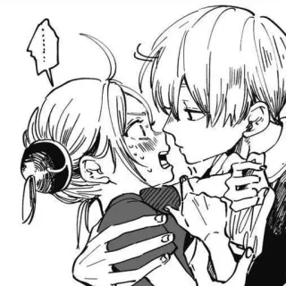 🖤 アニメ, マンガ, カップル, キス, 恋愛, 愛 telegram sticker