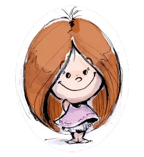 😊 卡通, 女孩, 可爱, 角色, 插画, 绘画 telegram sticker