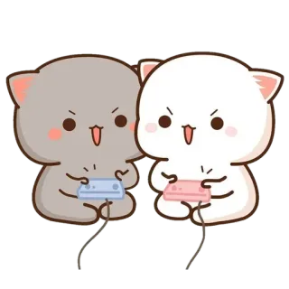🎮 고양이, 게임, 귀여운, 동물, 컨트롤러 telegram sticker