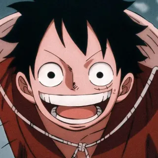 😃 Monkey D. Luffy One Piece anime, kartun, bajak laut, tersenyum, bahagia, manga telegram sticker