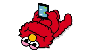 📱 Elmo Sesame Street เอลโม, เซซามีสตรีท, การ์ตูน, ตัวละคร, สีแดง telegram sticker