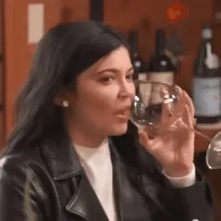 ◾️ Kylie Jenner mulher, pessoa, bebendo, vinho, reality tv, kardashian, kylie jenner telegram sticker