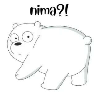 🐻‍❄️ nima?! Ice Bear, We Bare Bears, Dessin animé, Sticker, Animal whatsapp sticker