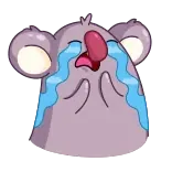 😭 chorando, triste, emoção, coala, desenho animado telegram sticker
