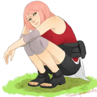 😑 Sakura Haruno Naruto anime, cartoon, sakura haruno, naruto, character, ninja whatsapp sticker
