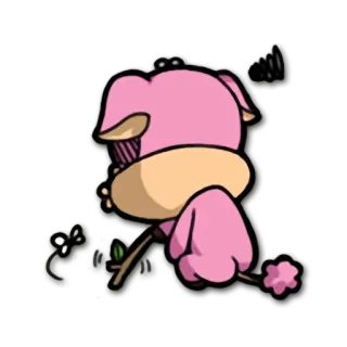 😒 분홍색, 꽃, 만화, 귀여운, 동물, 카와이 telegram sticker