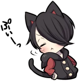 😢 ぷいっ kucing, anime, kawaii, imut, neko telegram sticker