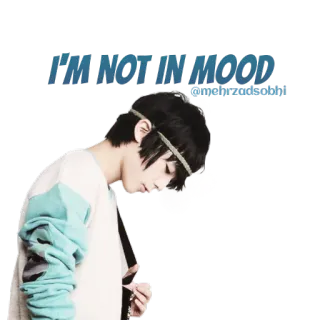 😒 I'M NOT IN MOOD humor, sem humor, triste, expressão, emoção telegram sticker