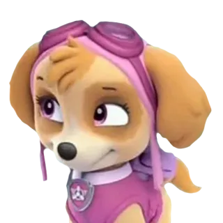 ☺️ Skye Paw Patrol kartun, anjing, karakter, merah muda, penerbangan, animasi telegram sticker