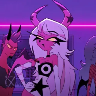 🎤 demônio, desenho animado, Helluva Boss, fantasia, animação telegram sticker
