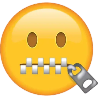 🤐 Эмодзи, Рот на замке, Тишина, Секрет, Закрытый рот, Заткнись telegram sticker
