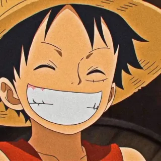 🥟 Monkey D. Luffy One Piece 动漫, 漫画, 海贼王, 蒙奇·D·路飞, 海盗, 草帽, 微笑 telegram sticker