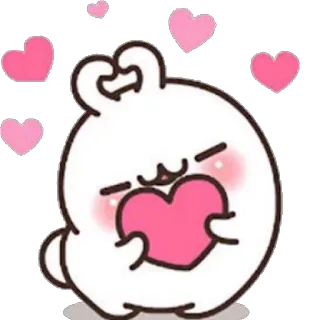 💓 bunny, cute, kawaii, heart, love, pink telegram sticker
