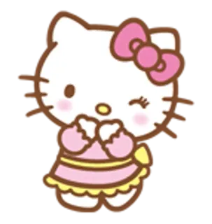 🌟 Hello Kitty Dessin animé, Chat, Kawaii, Mignon, Rose telegram sticker