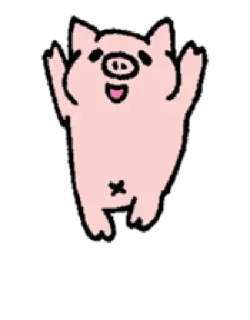 😄 cerdo, animal, lindo, dibujos animados, ilustración, pegatina telegram sticker