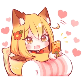🥰 anime, cute, girl, hearts, flower telegram sticker