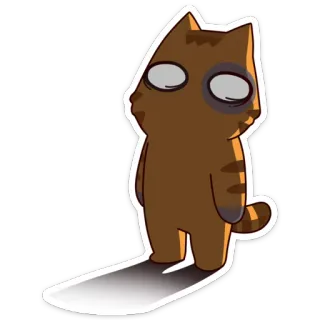😵 кот, животное, мультик, стикер, коричневый, пушистый telegram sticker