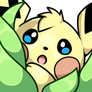 👀 Pichu Pokemon pichu, pokemon, cute, peeking, surprised, nintendo, anime telegram sticker