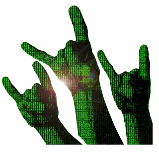 🤘 Rock on, Handzeichen, Pommesgabel, Finger, Matrix whatsapp sticker