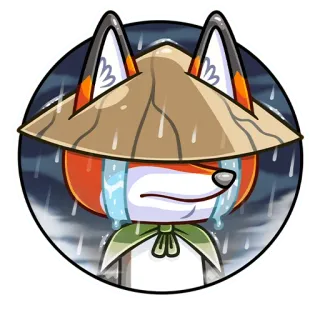 ☔️ traurig, fuchs, weinend, regen, emotional, tier telegram sticker