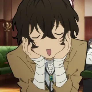 🪜 Osamu Dazai Bungou Stray Dogs Anime, Osamu Dazai, Bungou Stray Dogs, Personaje, Sonriendo telegram sticker