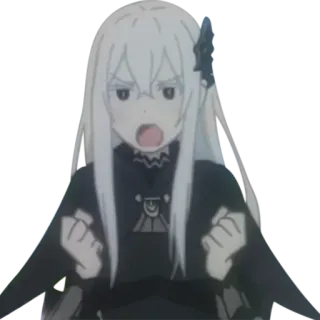 😡 Echidna Re:Zero Anime, Wütend, Hexe, Isekai whatsapp sticker