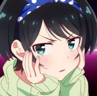 😒 anime, girl, cartoon, cute, character, expression telegram sticker