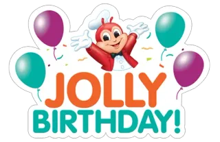 🎂 Jollibee JOLLY BIRTHDAY! Jollibee, birthday, party, balloons, celebration, fun, happy telegram sticker