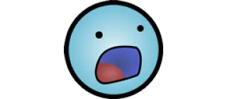 😮 scioccato, sorpreso, blu, faccia, emoticon telegram sticker
