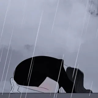 🌪 Trauer, Regen, Depression, Kummer, Cartoon, Frau, Dunkel telegram sticker