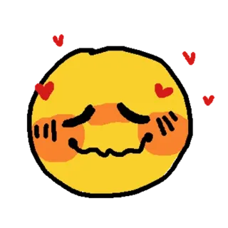 😖 emoji, love, cute, hearts, happy, yellow telegram sticker