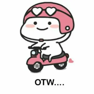 🛵 OTW.... süß, Cartoon, Roller, Herz, unterwegs telegram sticker