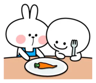 🙂 うさぎ, ニンジン, 食べ物, かわいい, 動物 telegram sticker