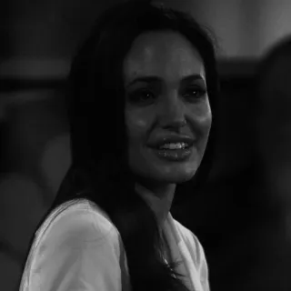 🎠 Angelina Jolie attrice, celebrità, donna, ritratto, bianco e nero telegram sticker