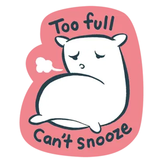 🍔 Too full
Can't snooze almofada, cheio, soneca, sonolento, desenho, fofo telegram sticker