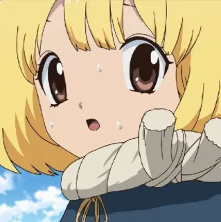 💈 Kohaku Dr. Stone Anime, Charakter, Blond, Mädchen, Manga telegram sticker