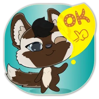 😉 OK binatang, kartun, lucu, kedip, ok whatsapp sticker