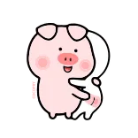 🍑 猪, 动物, 卡通, 可爱, 拥抱, 友谊 telegram sticker