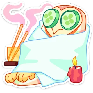 🧘‍♂️ Spa, Relaxamento, Pepino, Coruja, Massagem, Vela telegram sticker