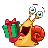 🎁 Schnecke, Geschenk, Weihnachten, Cartoon, Tier, Präsent telegram sticker