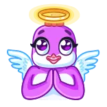 😇 kreskówka, zwierzę, anioł, skrzydła, halo, słodki, pingwin telegram sticker