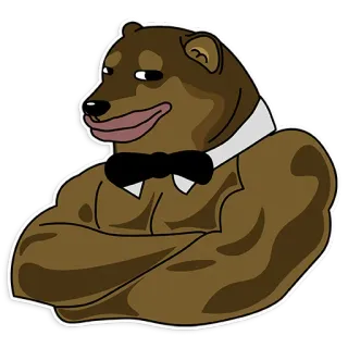 🦾 doge, dog, meme, muscle, buff, funny, cartoon telegram sticker