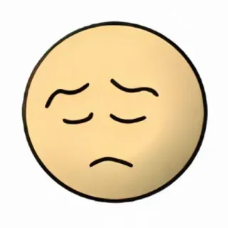 😔 smutny, emoji, twarz, emocja, kreskówka telegram sticker